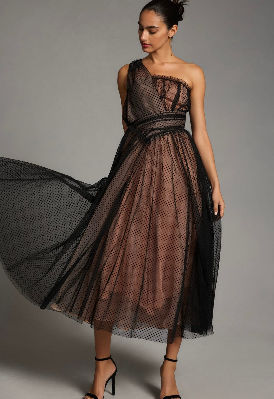 By Anthropologie Tulle Dot Maxi Dress