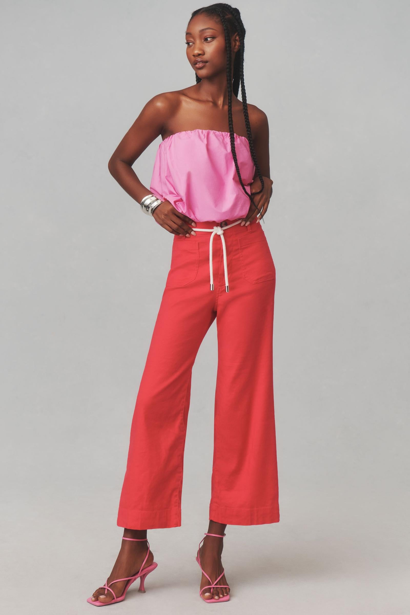 The Colette Cropped Wide Leg Pants by Maeve Linen Edition katie hubbell