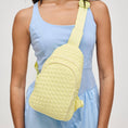 Load image into Gallery viewer, Beyond The Horizon - Woven Neoprene Sling Backpack: Wine
