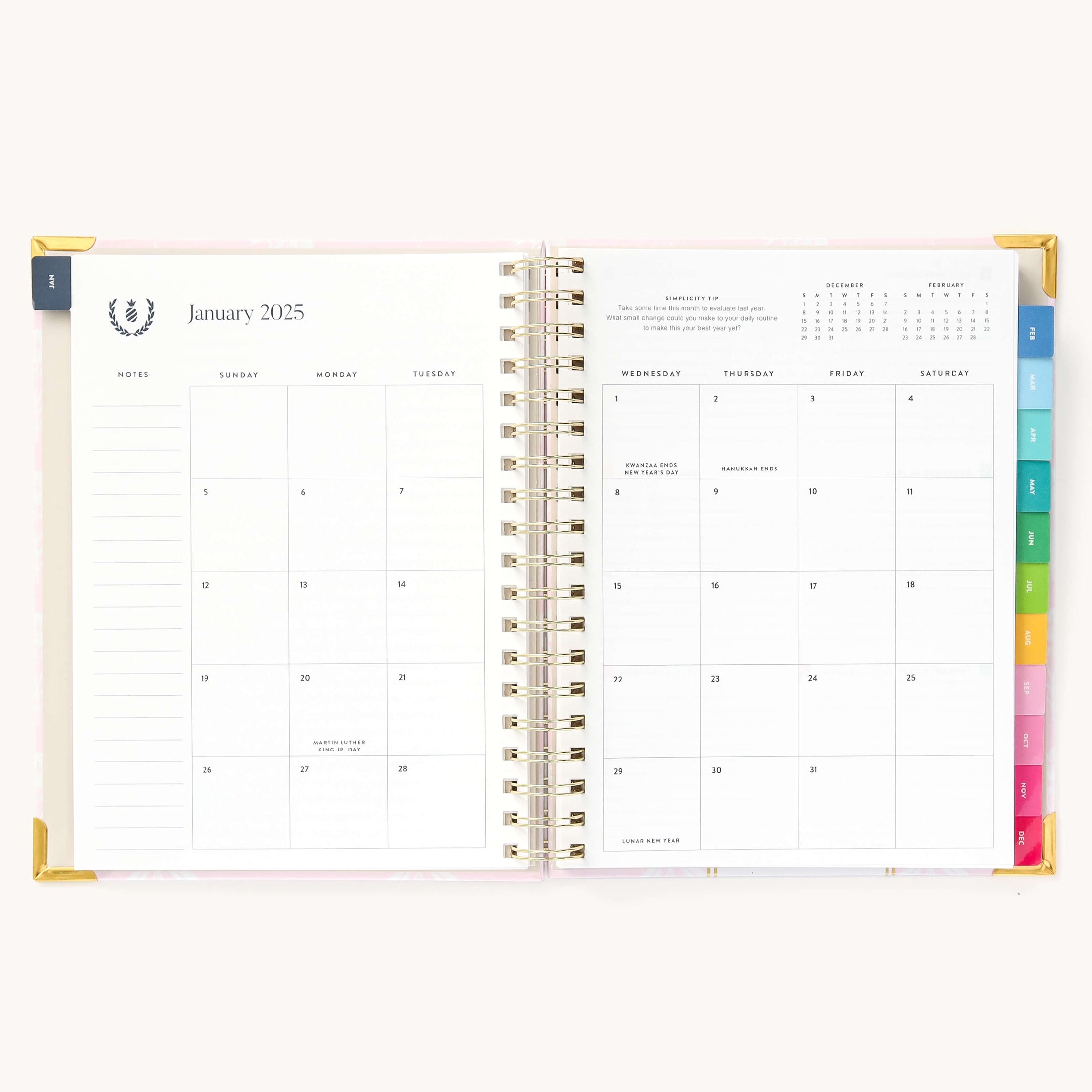 2025 Weekly, Simplified Planner, Blush Block