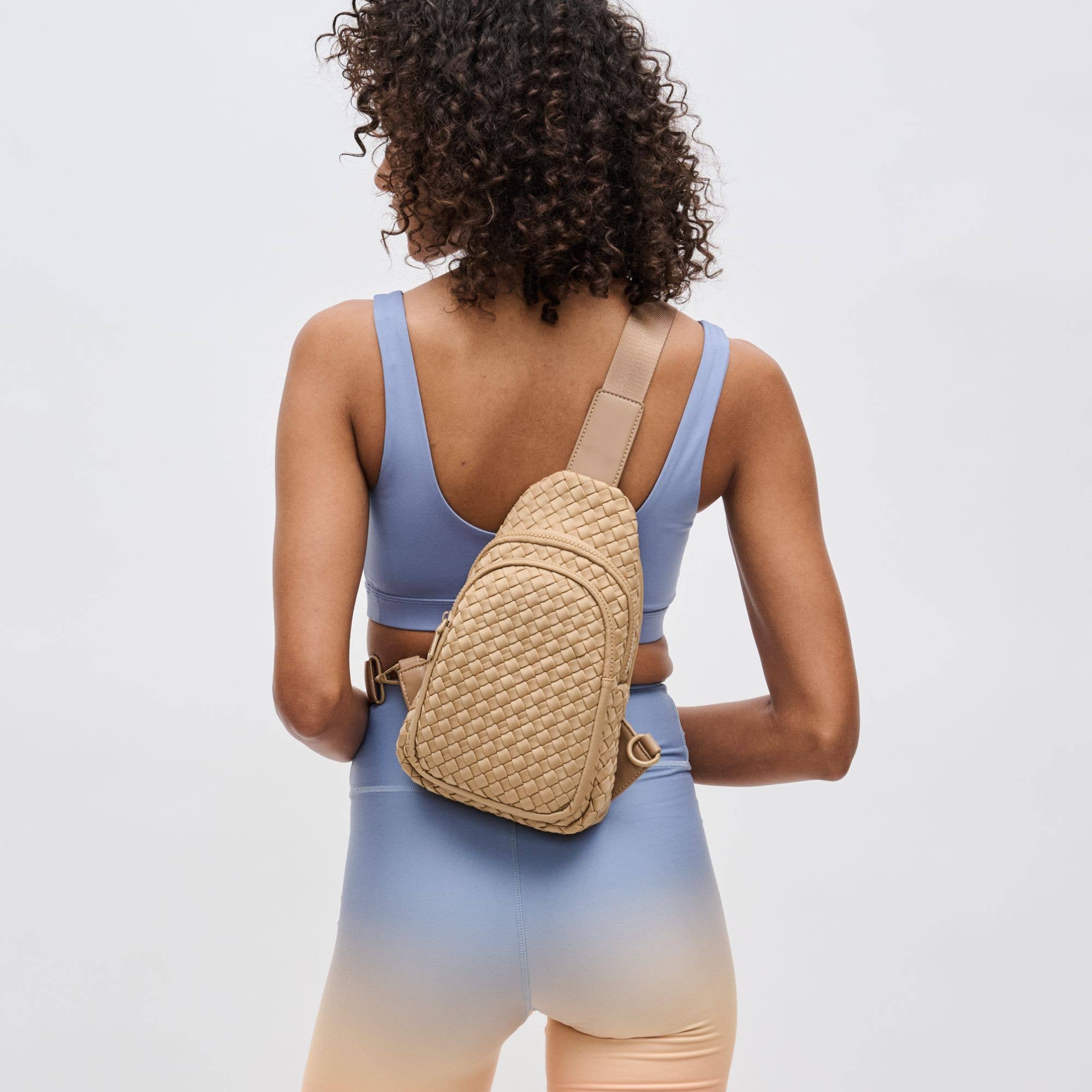 Beyond The Horizon - Woven Neoprene Sling Backpack: Nude