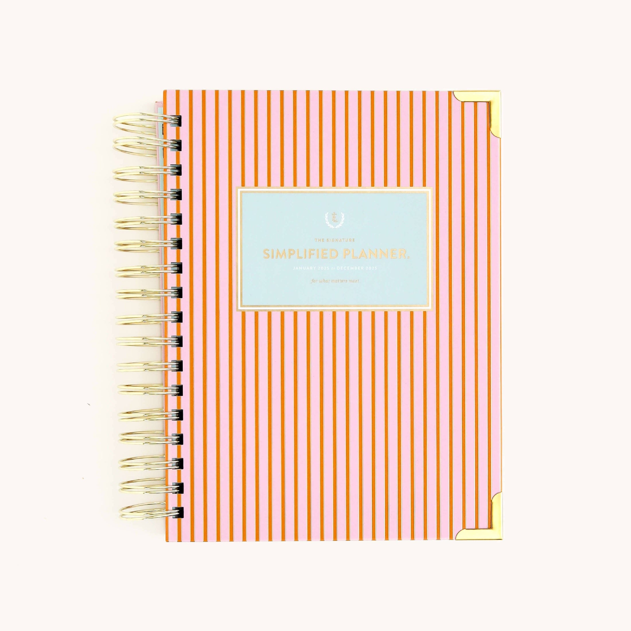 2025 Daily, Simplified Planner, Cabana Pinstripe