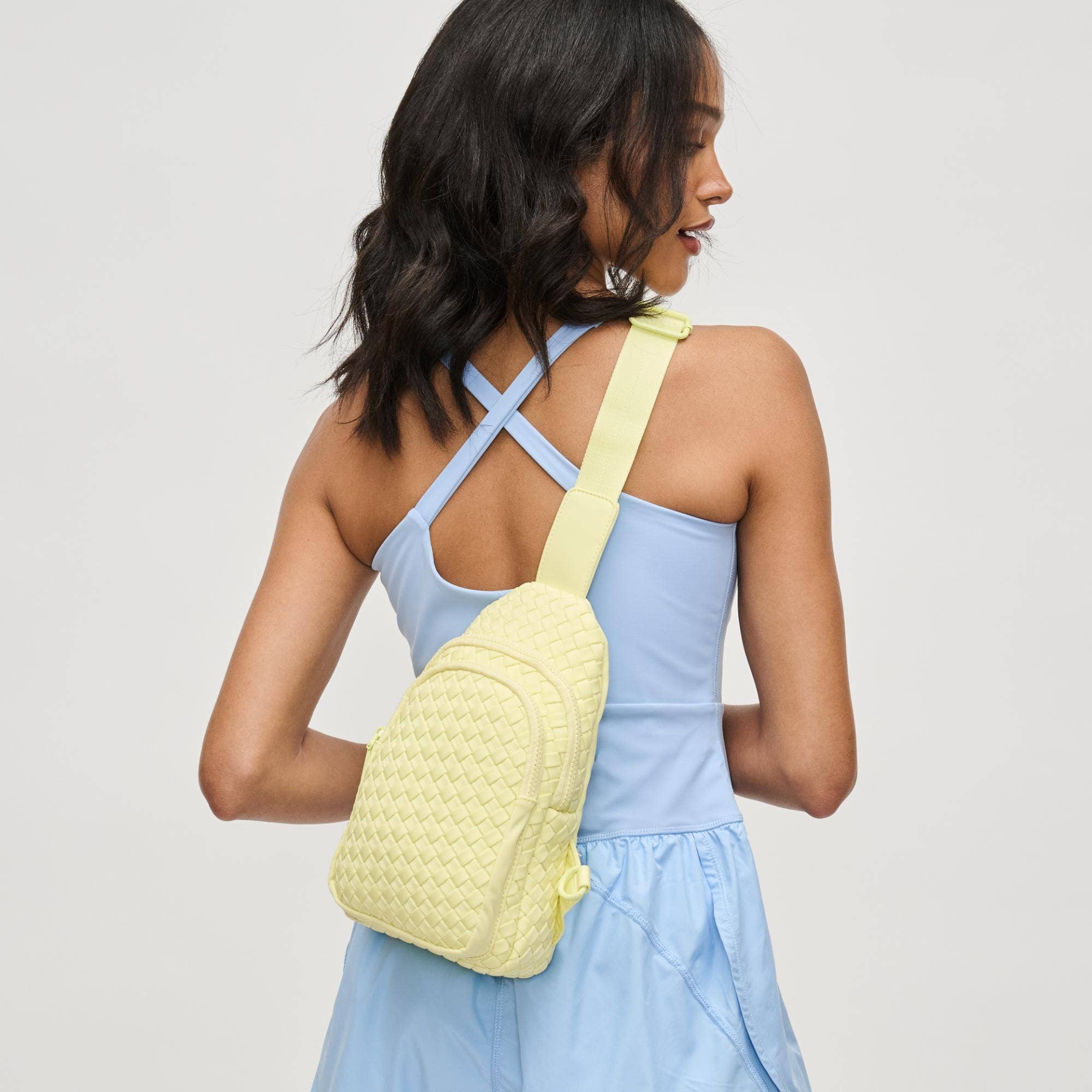 Beyond The Horizon - Woven Neoprene Sling Backpack: Cream