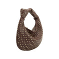 Load image into Gallery viewer, Brigitte Large Studded Chocolate Shoulder Bag
