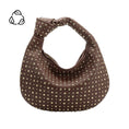 Load image into Gallery viewer, Brigitte Large Studded Chocolate Shoulder Bag
