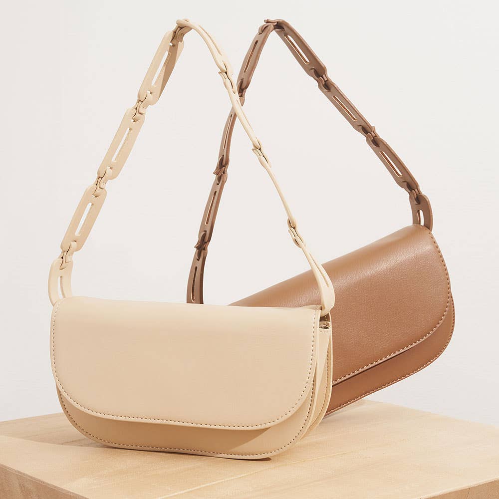 Inez Taupe Recycled Vegan Shoulder Bag