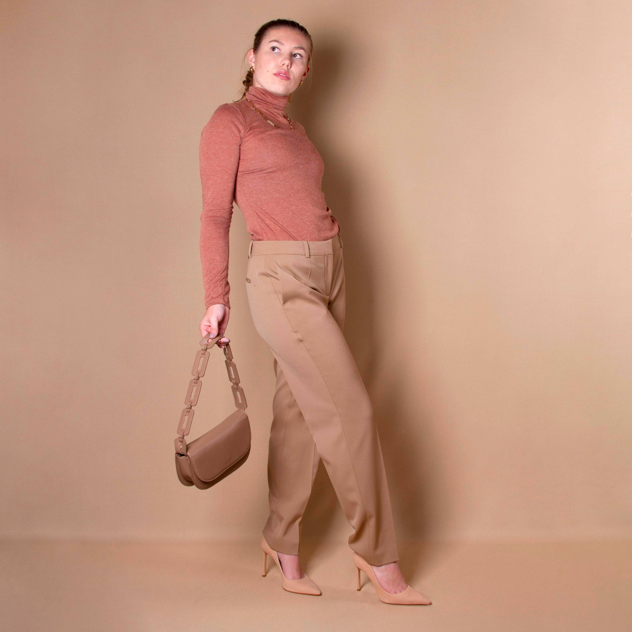 Inez Taupe Recycled Vegan Shoulder Bag