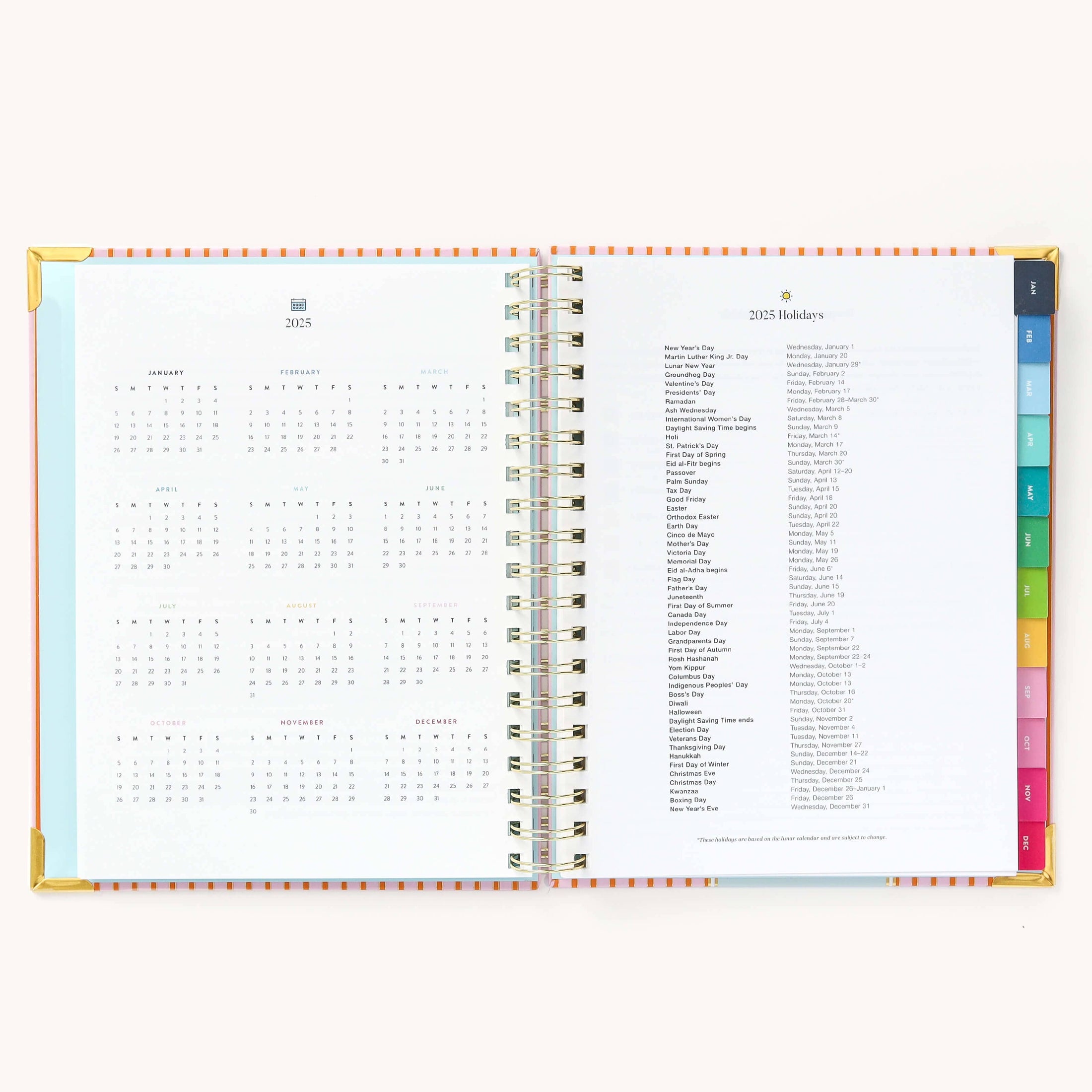 2025 Weekly, Simplified Planner, Cabana Pinstripe