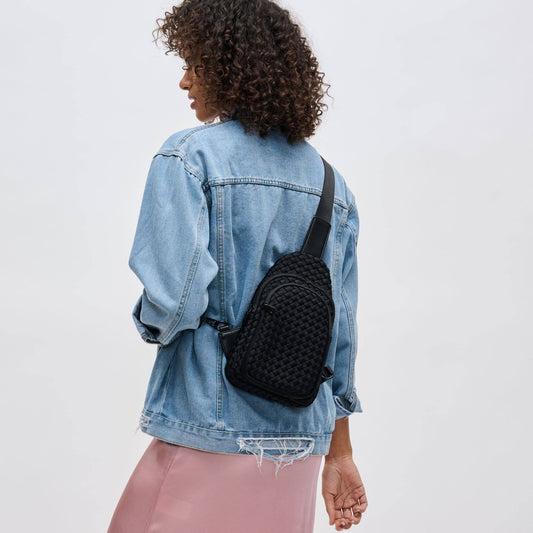 Beyond The Horizon - Woven Neoprene Sling Backpack: Black