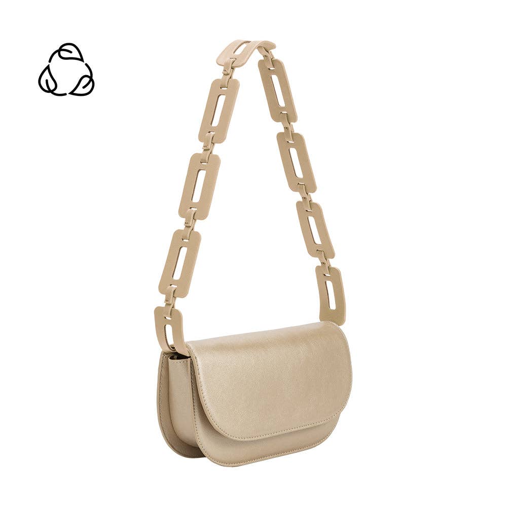 Inez Metallic Gold Recycled Vegan Shoulder Bag