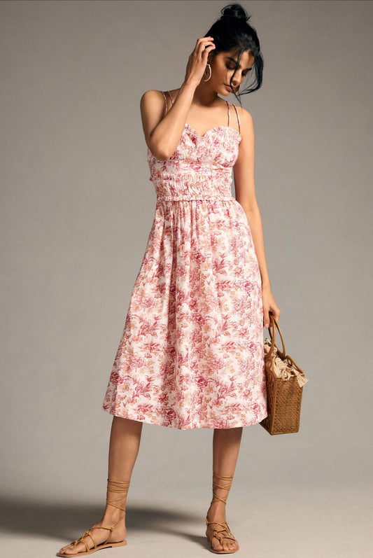 By Anthropologie Corset Midi Dress