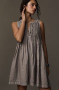 Load image into Gallery viewer, By Anthropologie Linen Sleeveless Pleated Mini Dress
