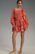 Load image into Gallery viewer, Farm Rio x Anthropologie Smocked Ruffle Mini Dress
