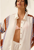 Load image into Gallery viewer, By Anthropologie Short-Sleeve Printed Linen Buttondown Shirt
