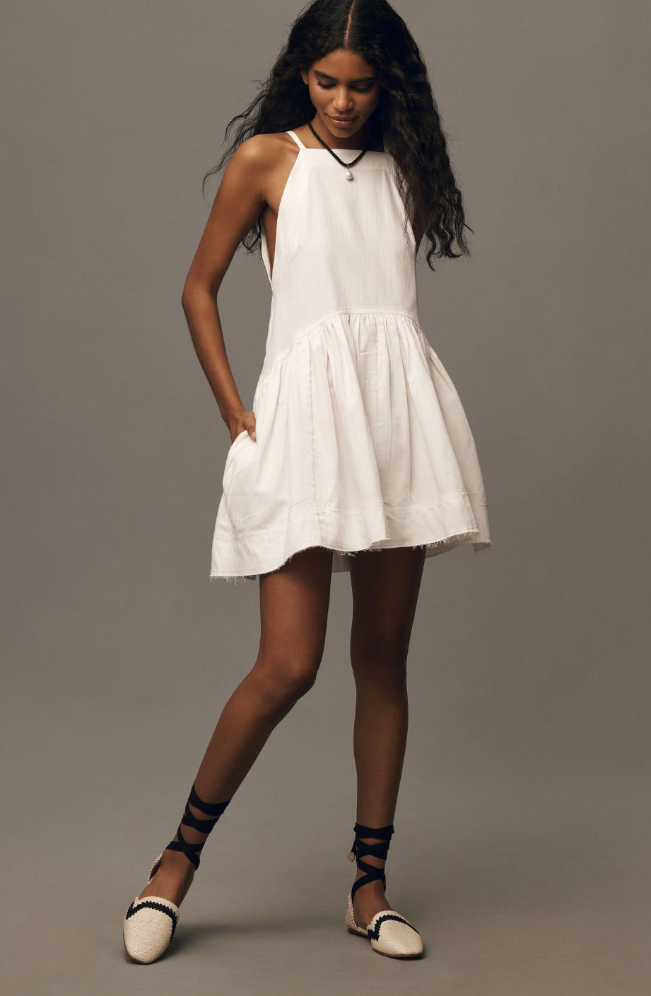 The Kyla Flounce Mini Dress by Pilcro