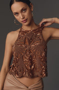 Load image into Gallery viewer, Maeve Embellished Cutwork Cross-Back Tank
