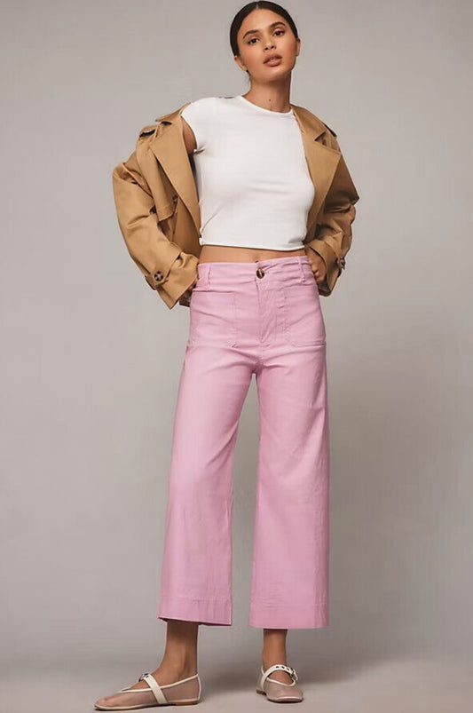 The Colette Cropped Wide-Leg Pants by Maeve