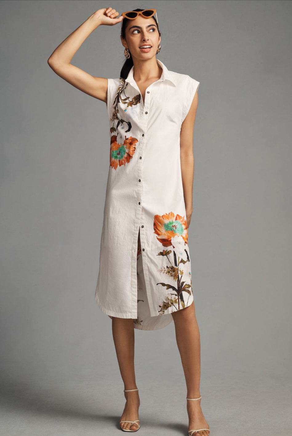 Maeve Sleeveless Midi Shirt Dress