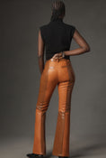 Load image into Gallery viewer, Avec Les Filles Faux Leather Colorblock Flare Pants
