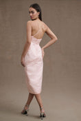 Load image into Gallery viewer, BHLDN Levi Corset Ruched Satin Jacquard Side-Slit Midi Dress
