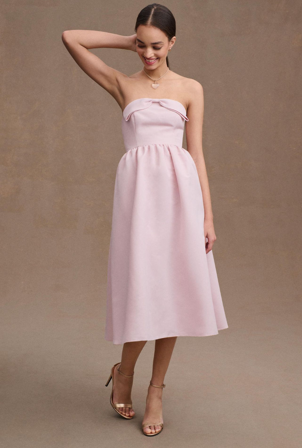 Sachin & Babi Blaine Strapless Bow Taffeta Midi Dress