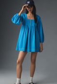 Load image into Gallery viewer, By Anthropologie Long-Sleeve SqNk Denim Babydoll Mini Dress
