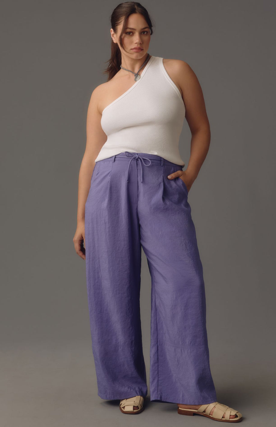 Maeve Seamed Wide-Leg Track Pants