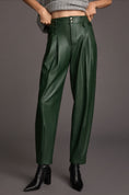 Load image into Gallery viewer, Maeve Faux Leather Taper Pleated Pants
