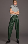 Load image into Gallery viewer, Maeve Faux Leather Taper Pleated Pants
