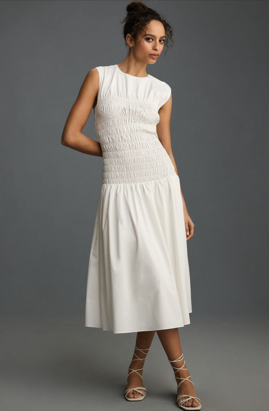 Mare Mare x Anthropologie Sleeveless Smocked Midi Dress