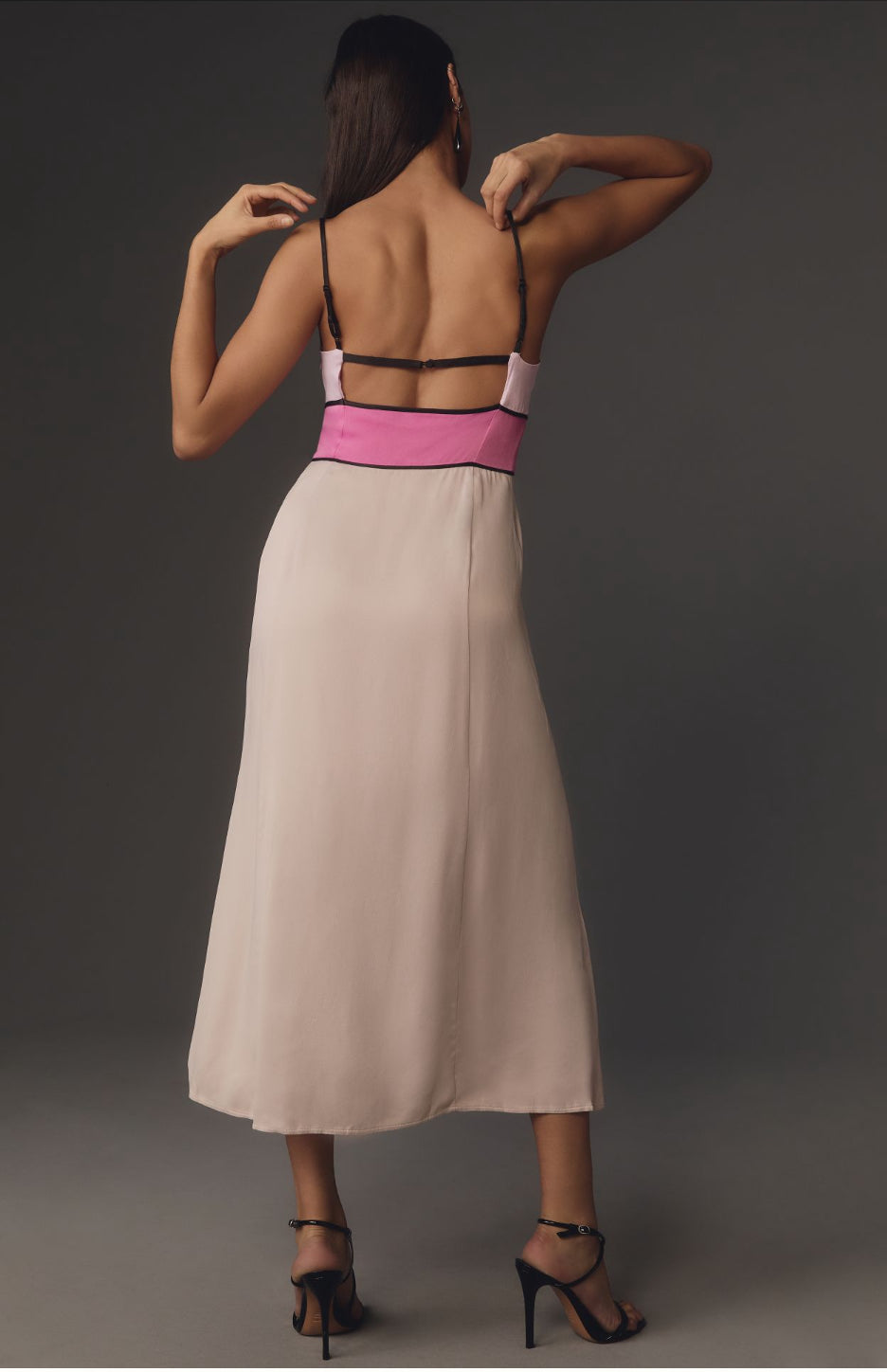 Maeve Colorblock Slip Midi Dress