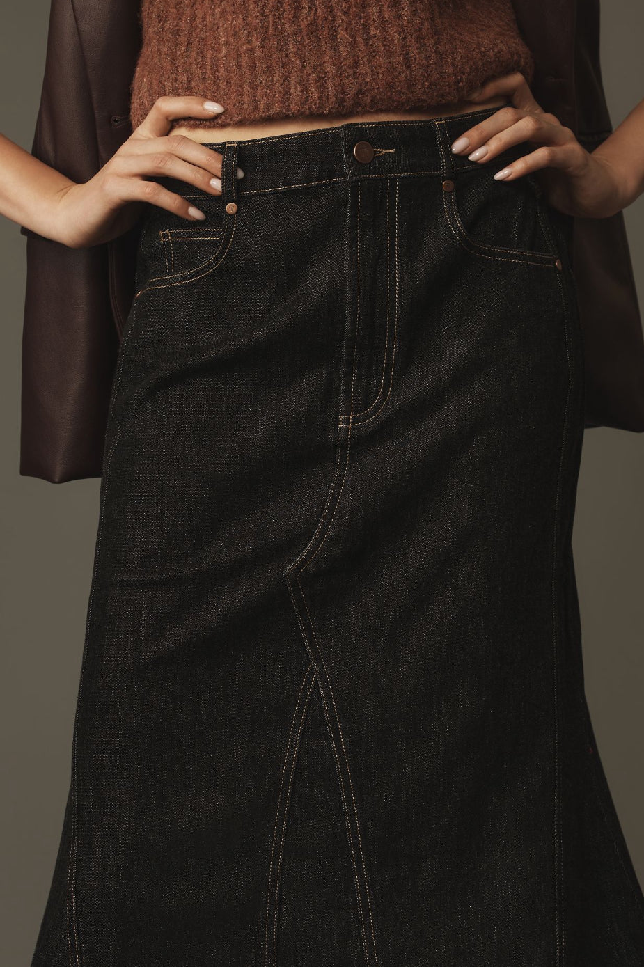 Pilcro Denim Puddle Maxi Skirt