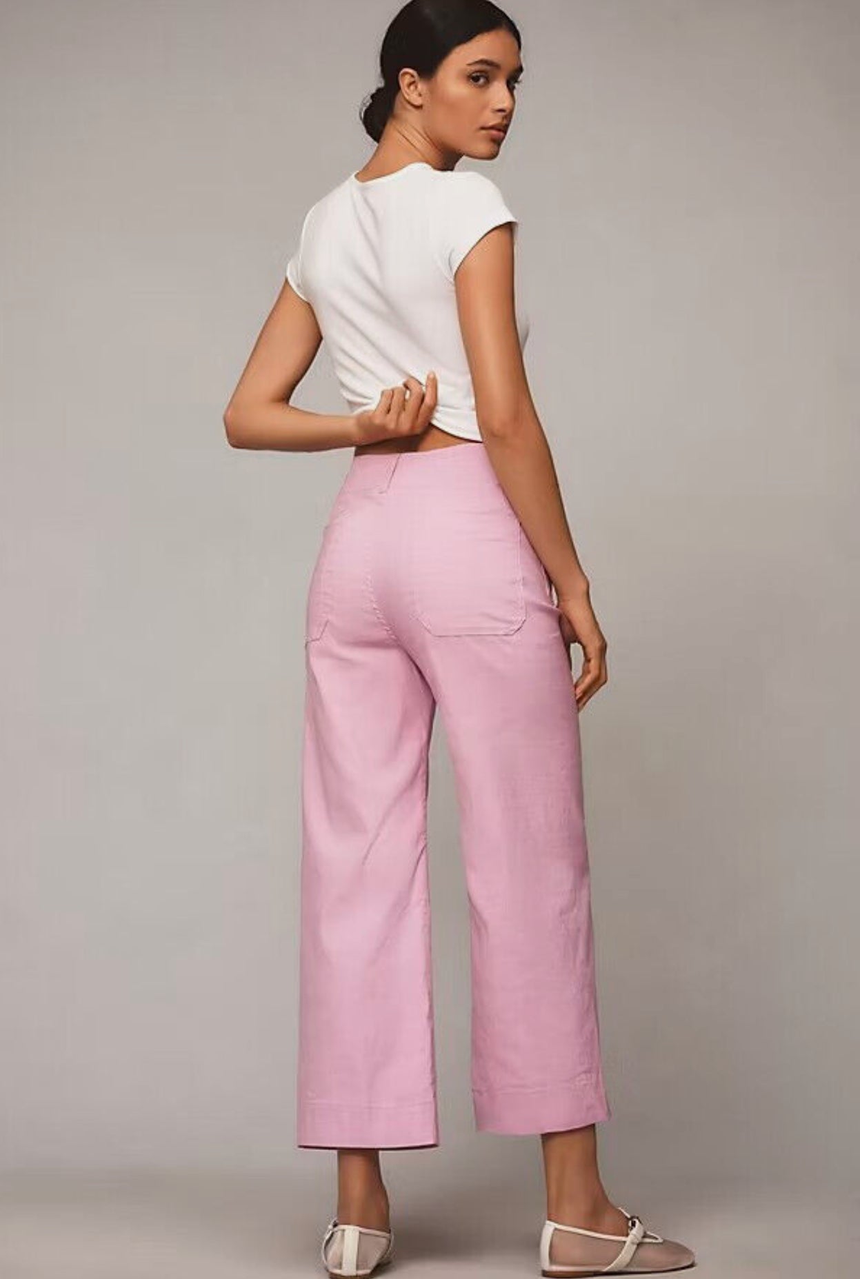 The Colette Cropped Wide-Leg Pants by Maeve