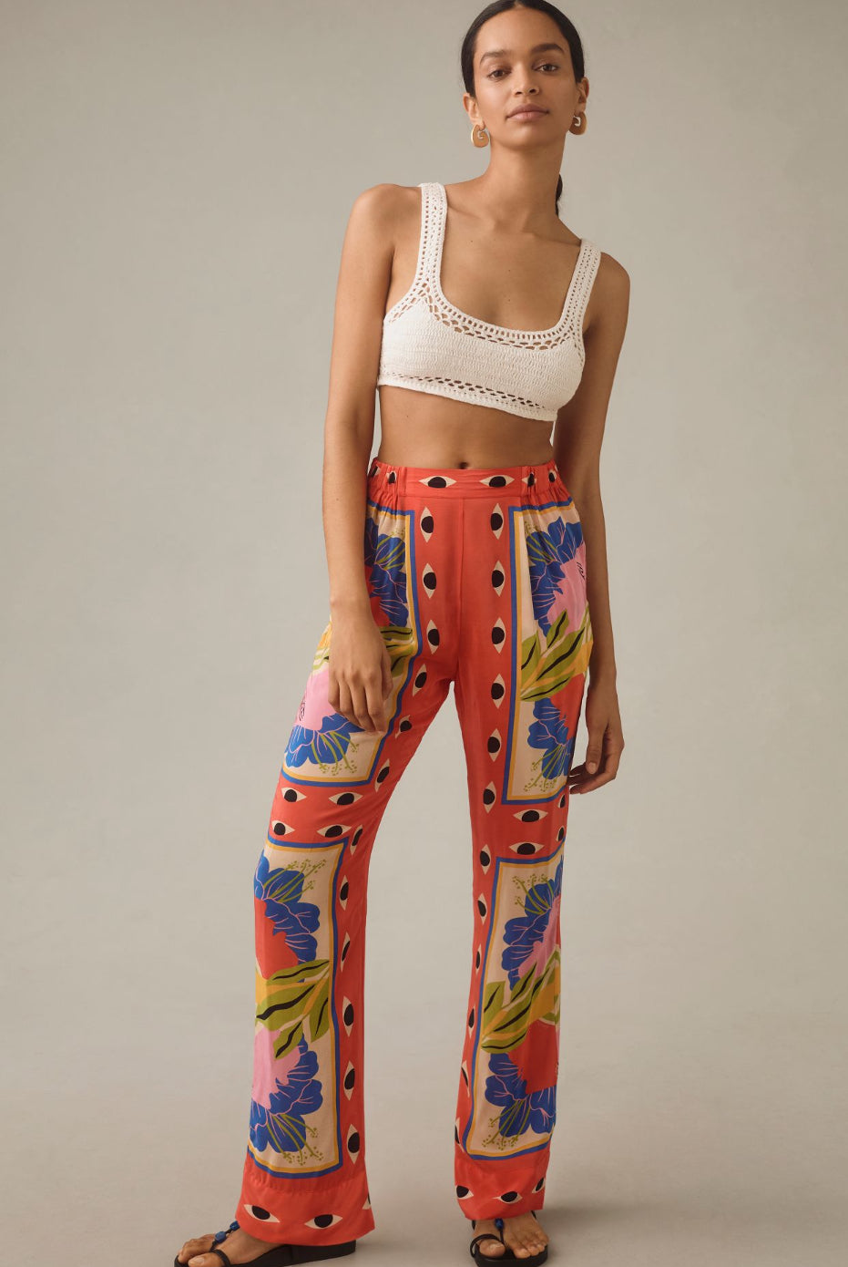 Farm Rio Surreal Scarf Pull-On Pants