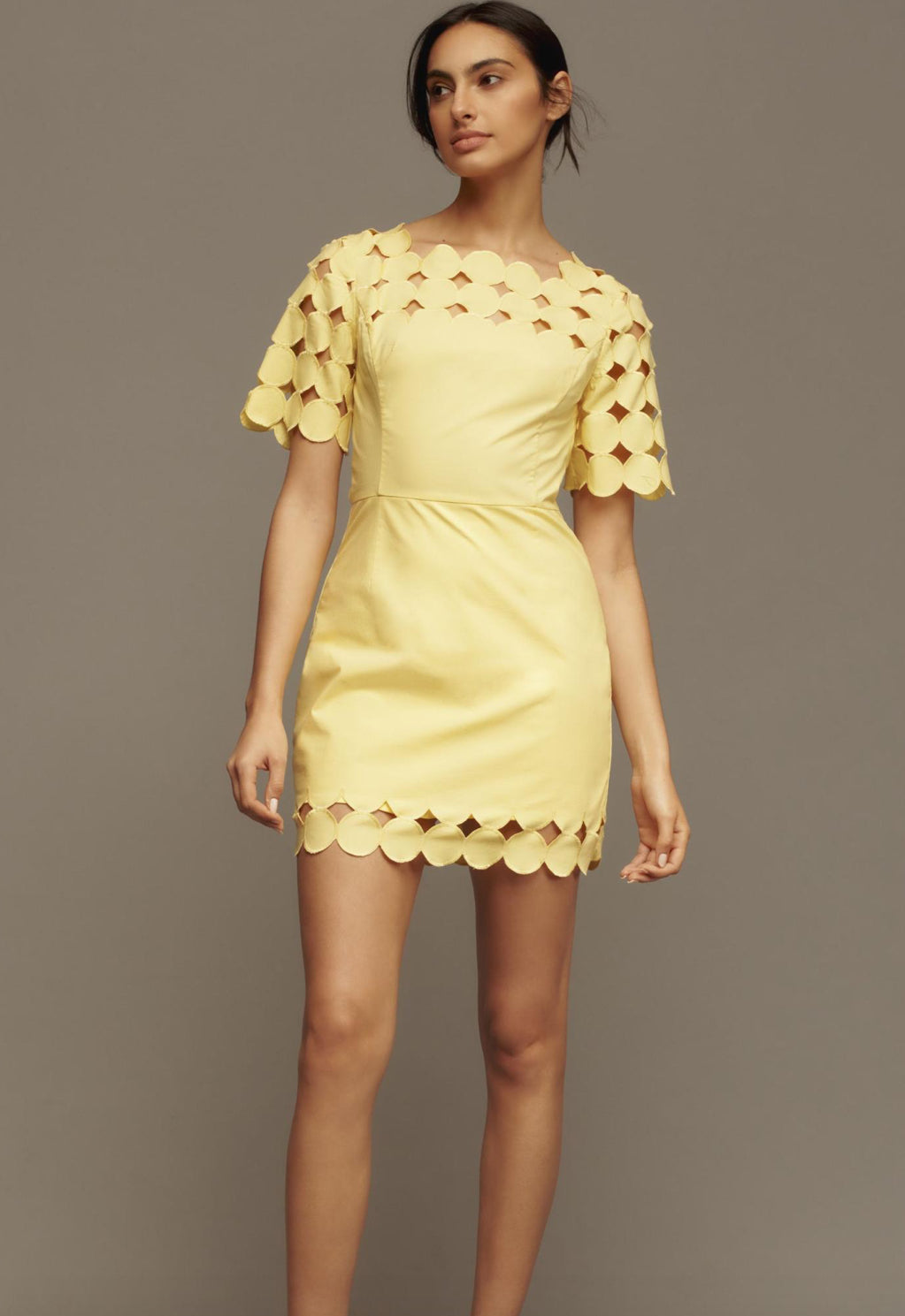 By Anthropologie Cutwork Mini Shift Dress