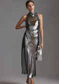 Load image into Gallery viewer, By Anthropologie Metallic Racerback Midi Dress
