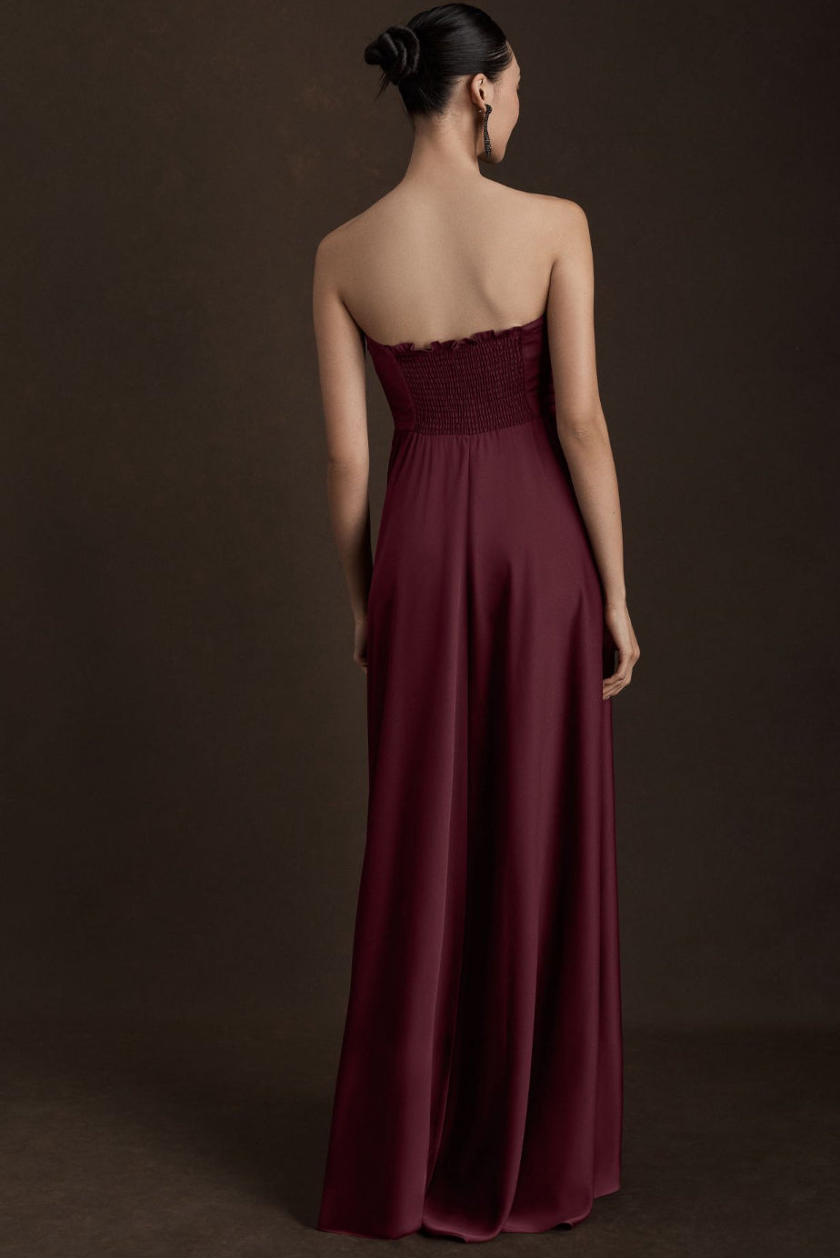 BHLDN Elsie Straight-Neck Satin A-Line Gown