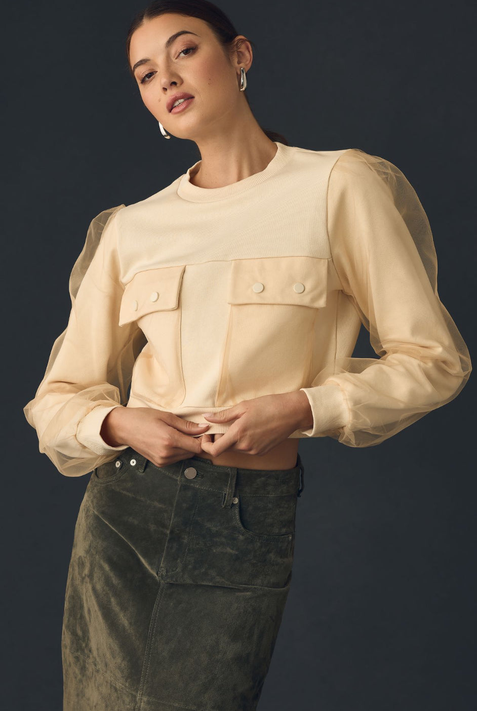 By Anthropologie Utility Pocket Pullover