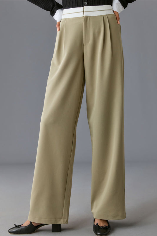 WAYF Contrast Waistband Trousers