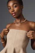 Load image into Gallery viewer, Mare Mare x Anthropologie Strapless Peplum Top
