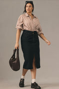 Load image into Gallery viewer, Pilcro Double-Waist Denim Midi Skirt
