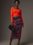 Load image into Gallery viewer, Lamarque Ruched Mesh Midi Skirt
