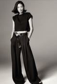 Load image into Gallery viewer, Maeve The Avery Pleated Wide-Leg Trousers
