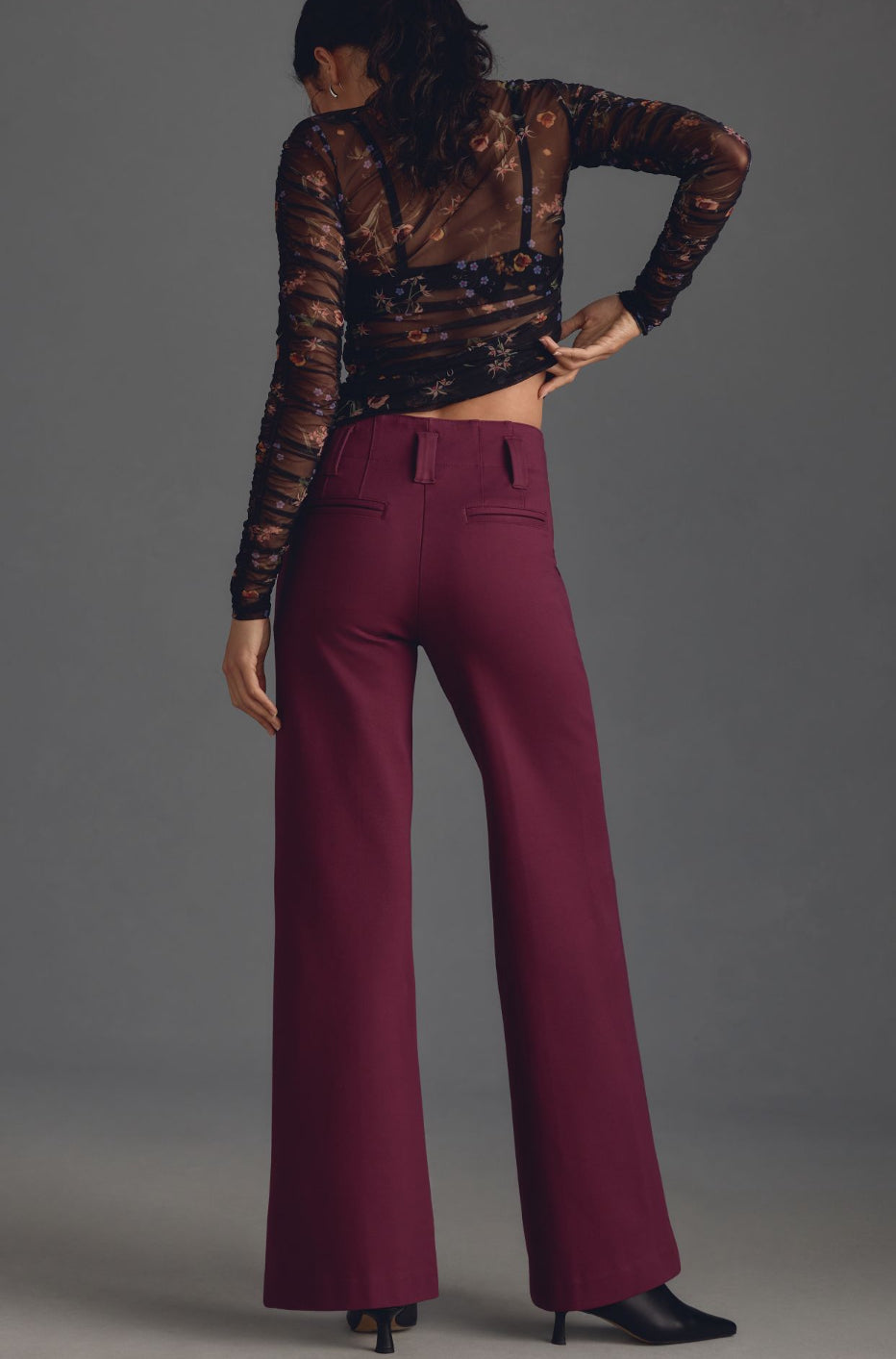 The Naomi Ponte Wide-Leg Flare Pants by Maeve