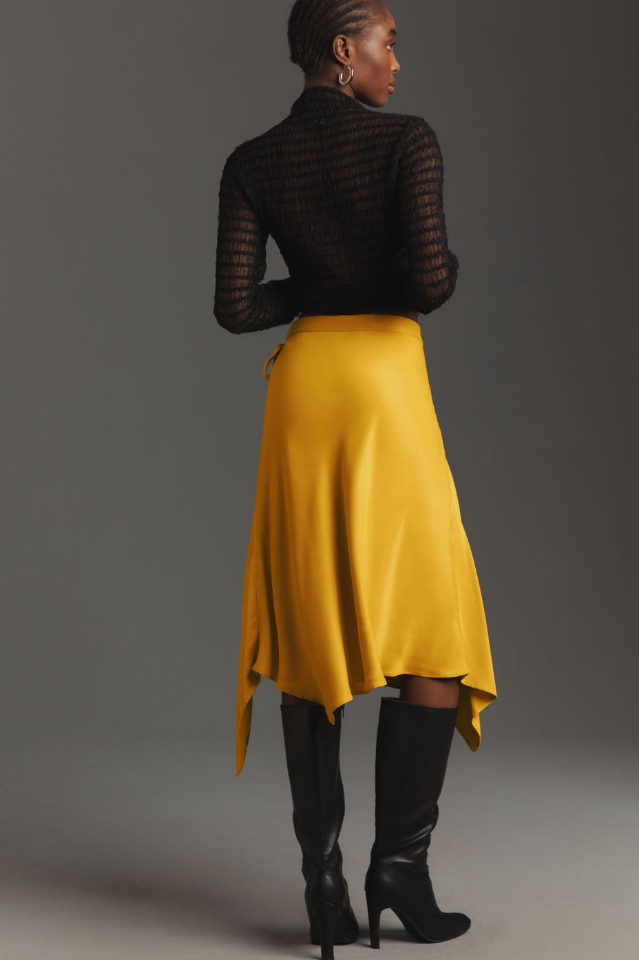 By Anthropologie Asymmetrical Wrap Midi Skirt