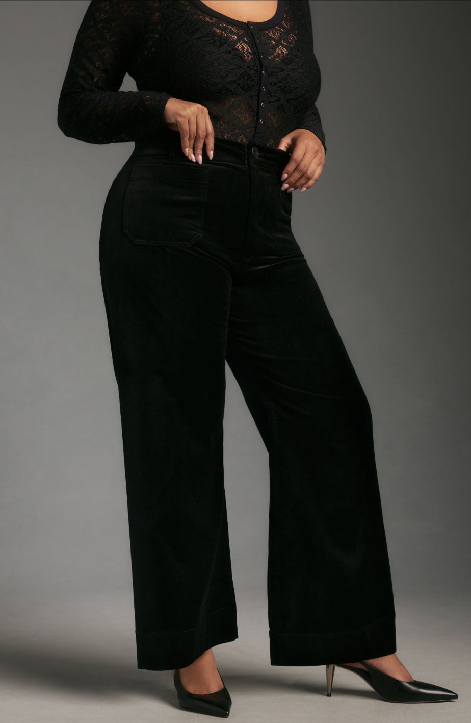 The Colette Cropped Wide-Leg Velvet Pants by Maeve