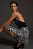 Load image into Gallery viewer, Maeve Fringed Sequined Midi Skirt
