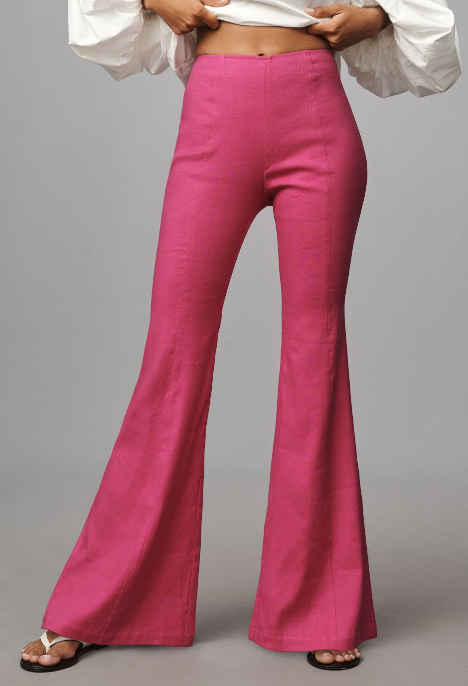 By Anthropologie Linen Flare Pants