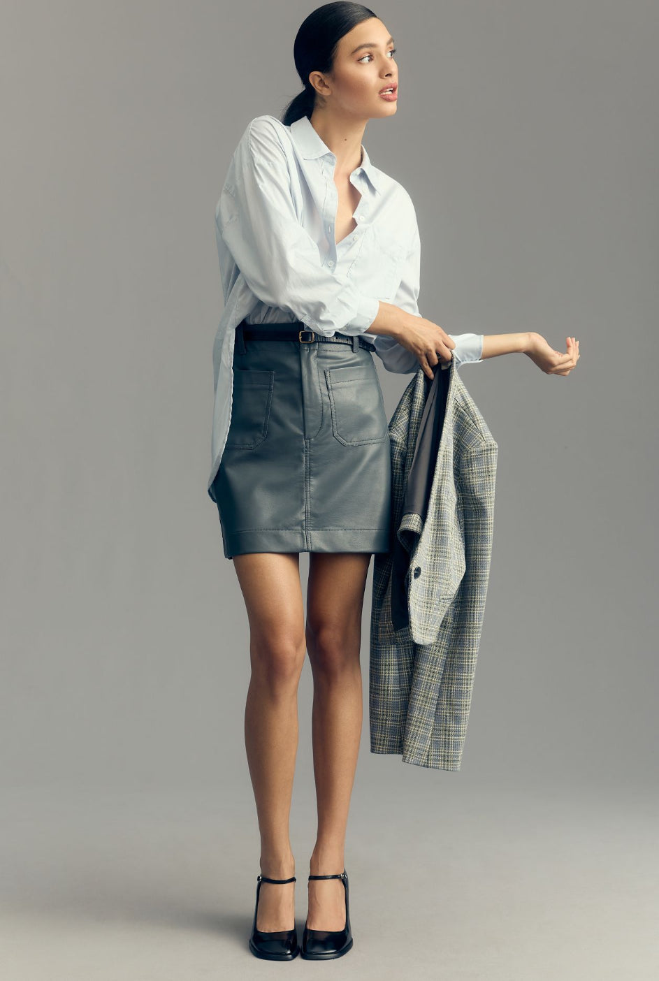 The Colette Faux Leather Mini Skirt by Maeve