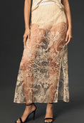 Load image into Gallery viewer, By Anthropologie Sheer Embroidered Skirt
